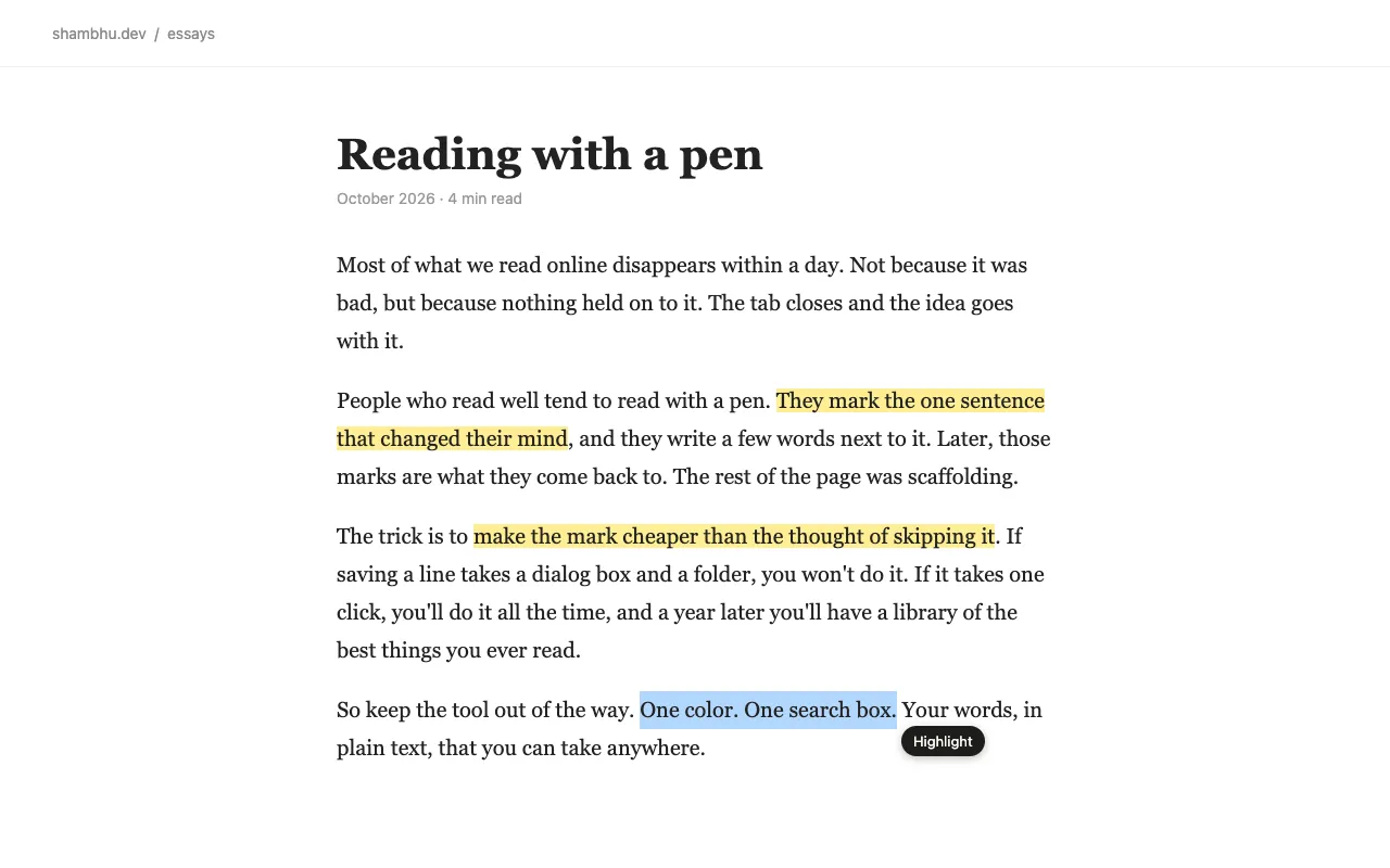 Highlights — screenshot